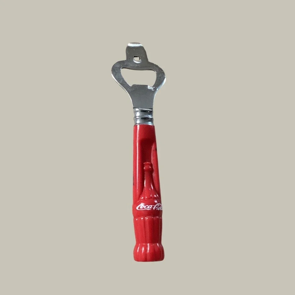 Vintage Coca-Cola Bottle Opener Gibson Stainless Steel Red Contour Bottle Handle